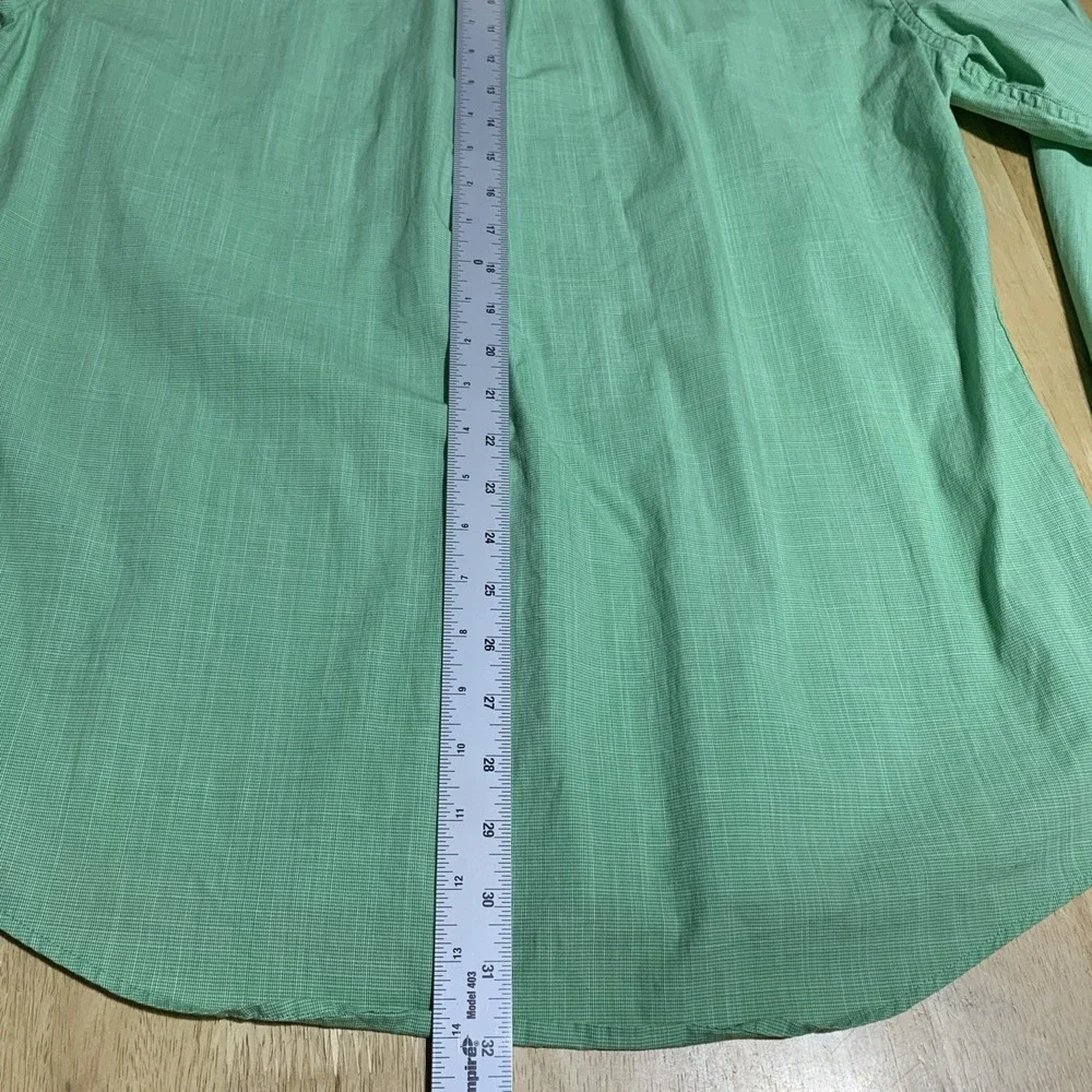 Tommy Hilfiger Stretch Fit‎ Mens XL Green Nailshead L/S Button-Down Shirt Preppy